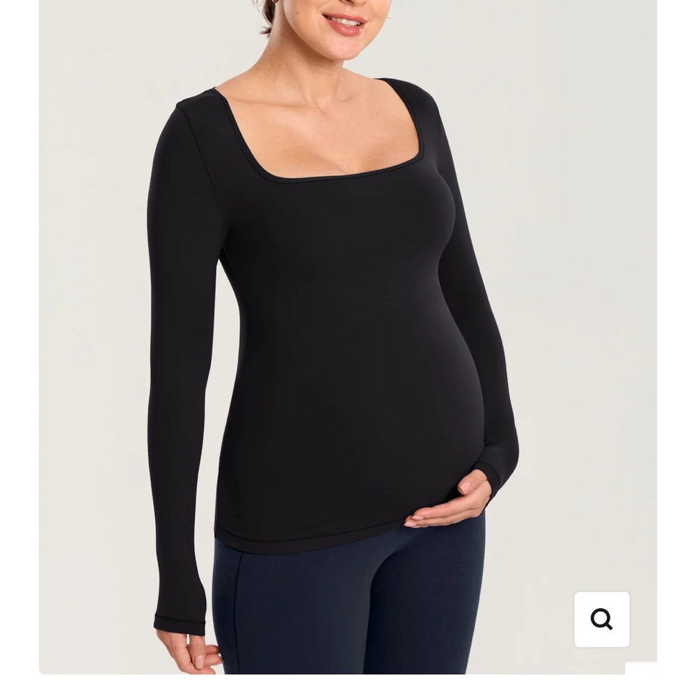 Elegant Black Long Sleeve Maternity Top